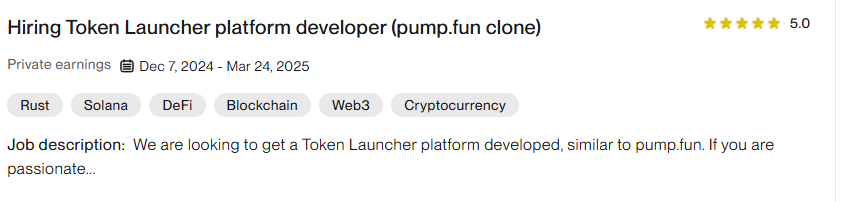 Client contract and review: Token launcher platform (pump.fun clone)